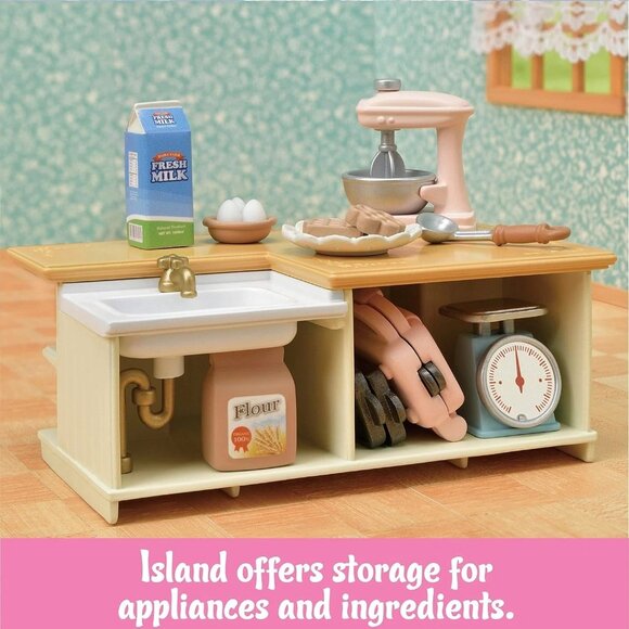 Calico Critters Kitchen Island Toy Dollhouse Furniture and Accessories Small New - Picture 5 of 8